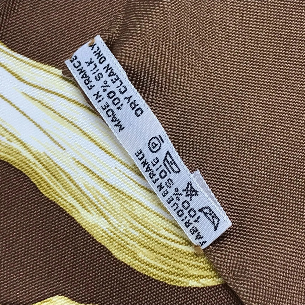 HERMES Brown Silk Scarf - Picture 11 of 11
